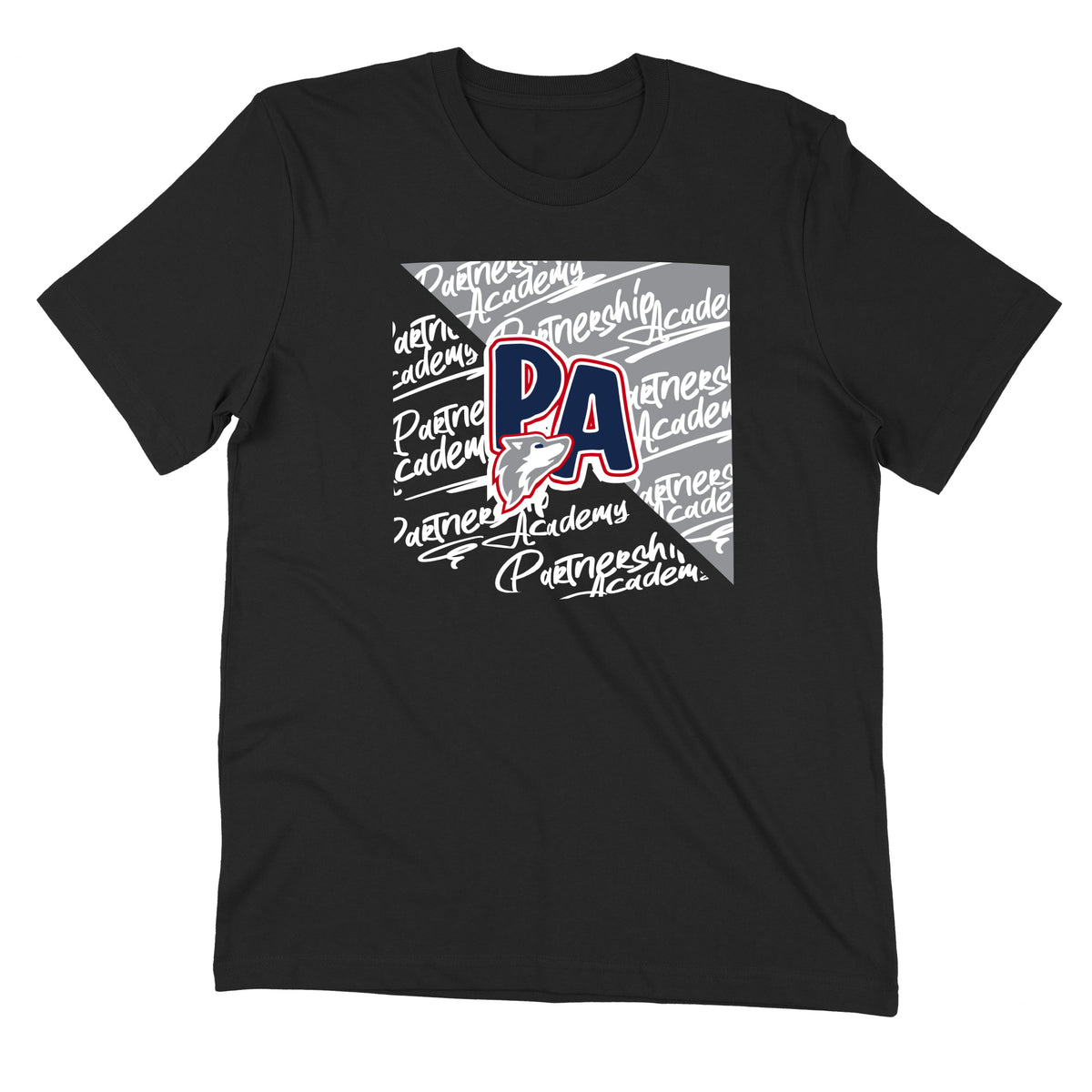 PA Script Block Black Adult Tee