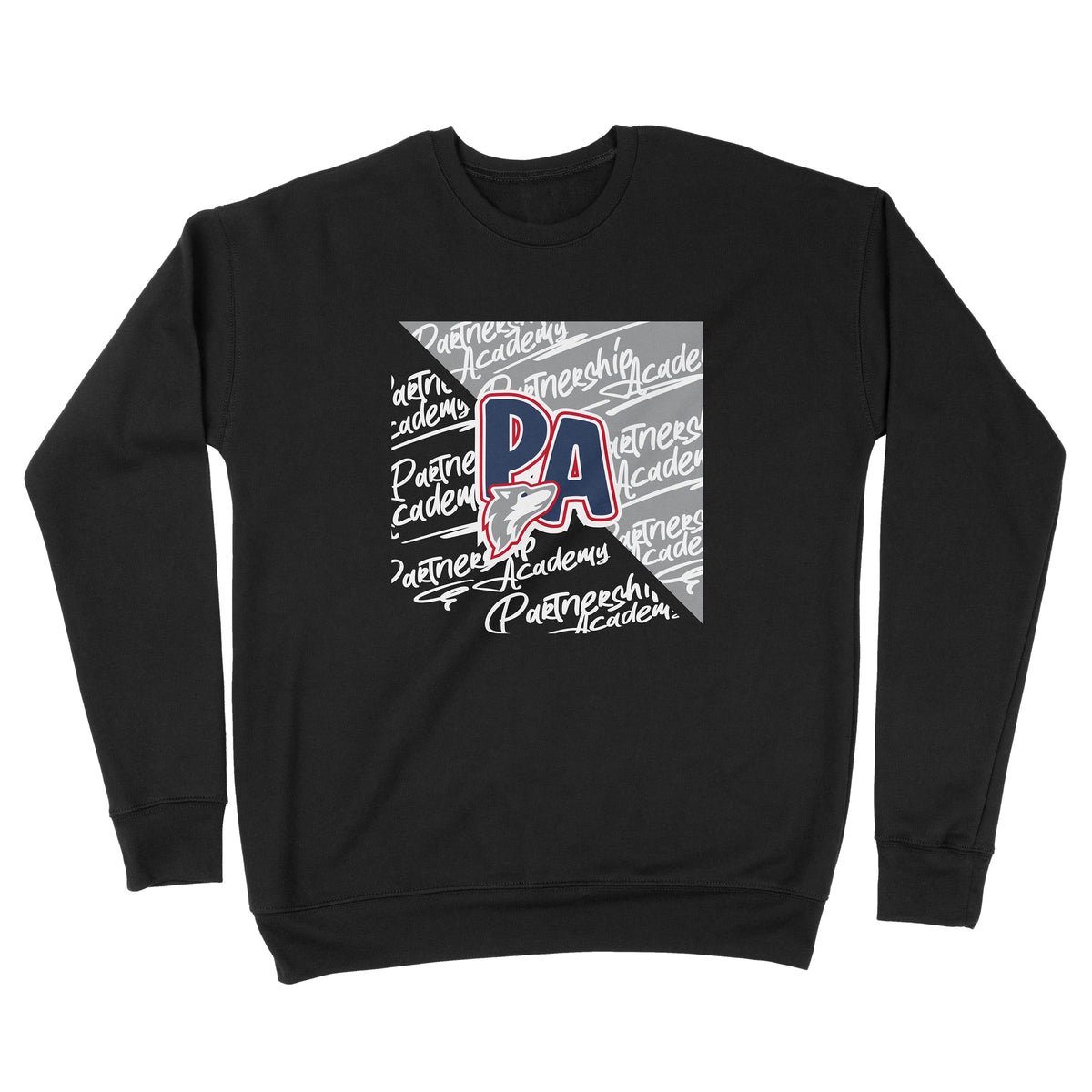 PA Script Block Black Adult Crewneck