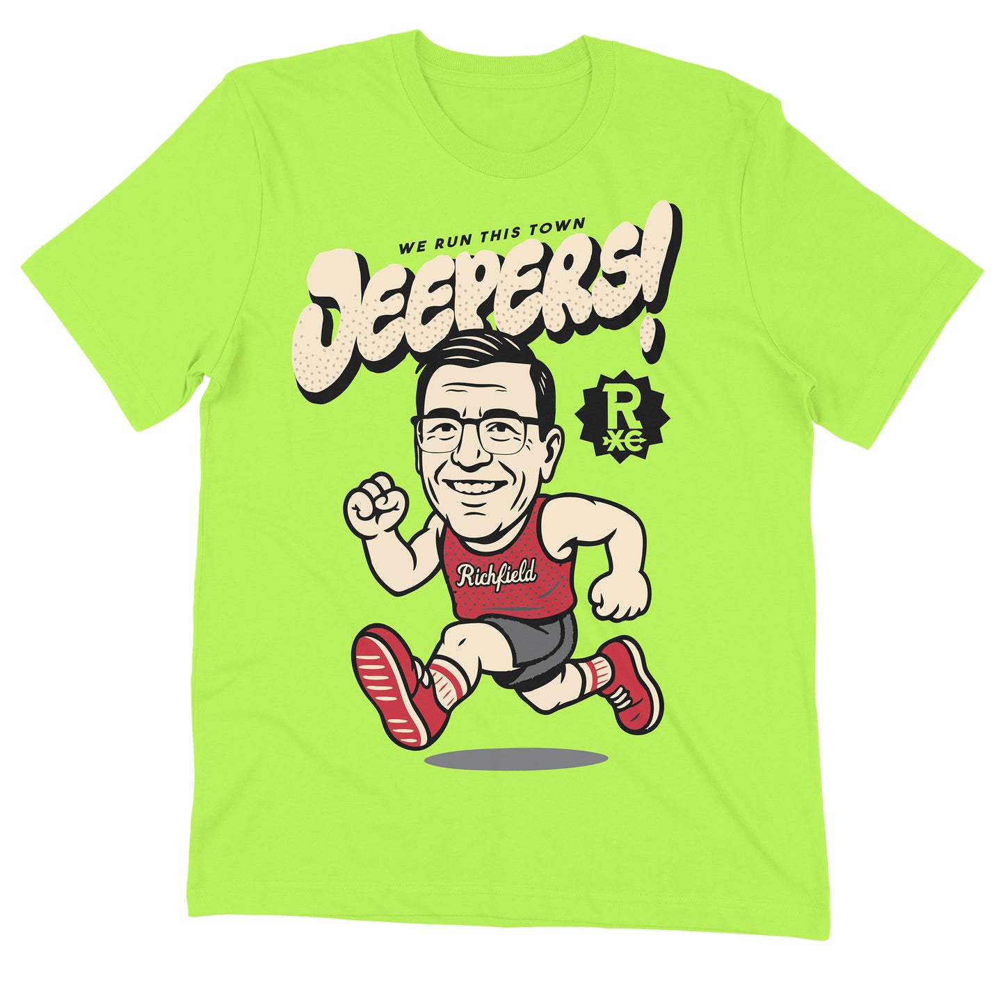 Coach Marty "Jeepers" Neon Safety Green Tee