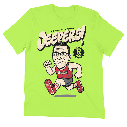 Coach Marty "Jeepers" Neon Safety Green Tee