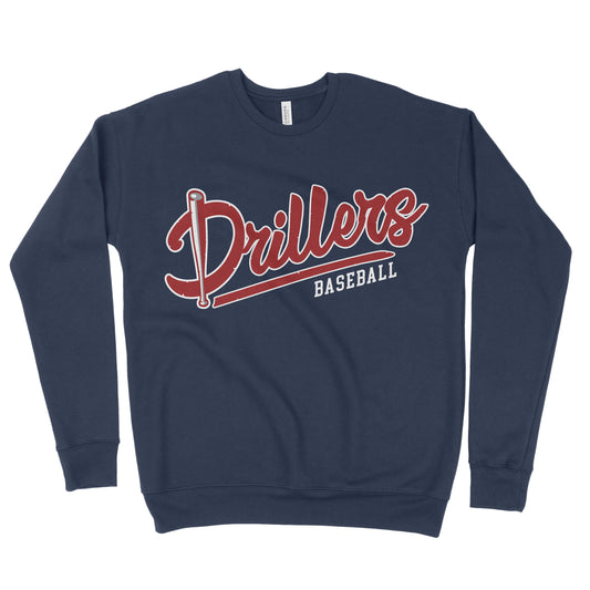 Drillers Navy Adult Sponge Fleece Crewneck