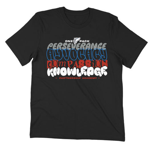 PA Graffiti Core Values Black Adult Tee