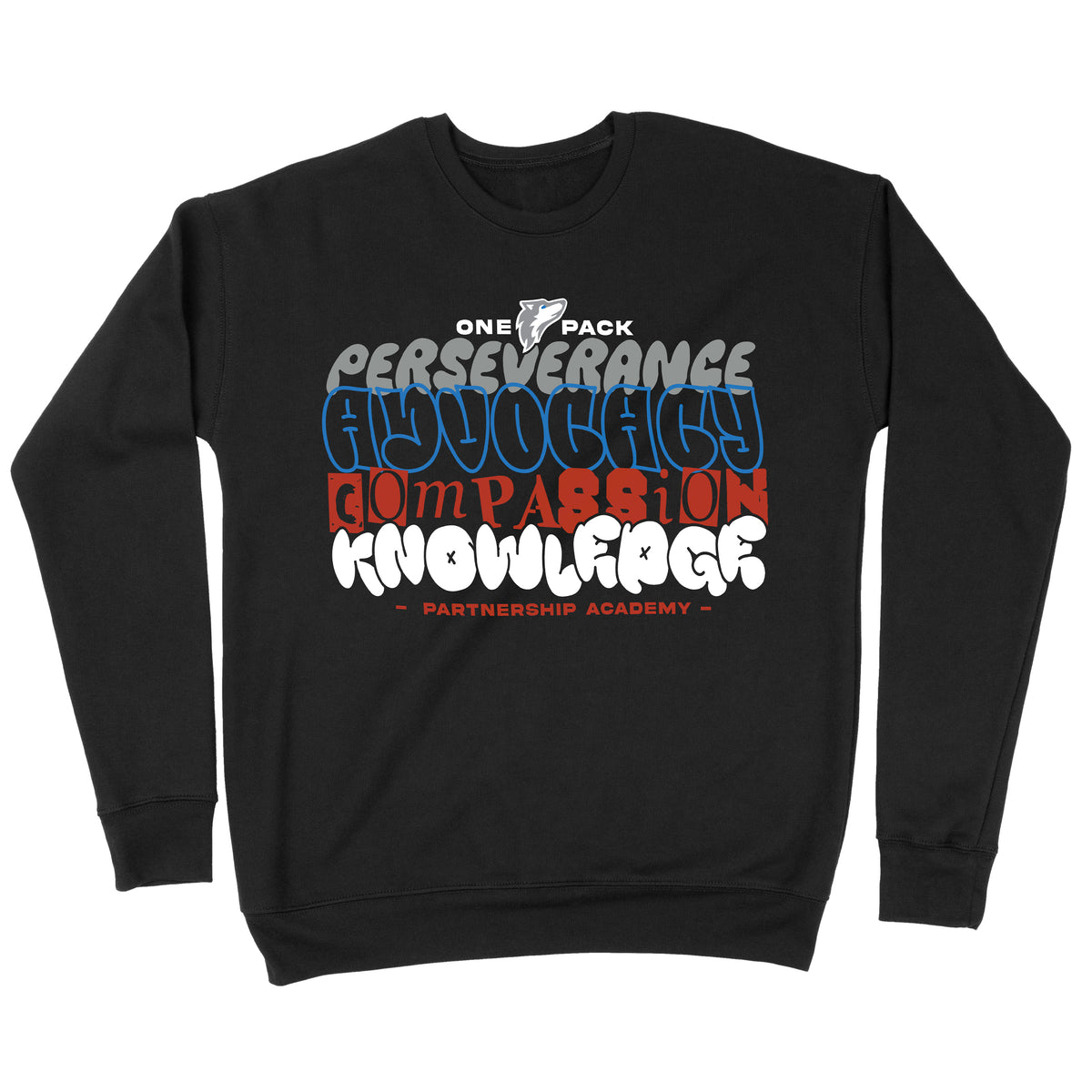 PA Graffiti Core Values Adult Black Crewneck